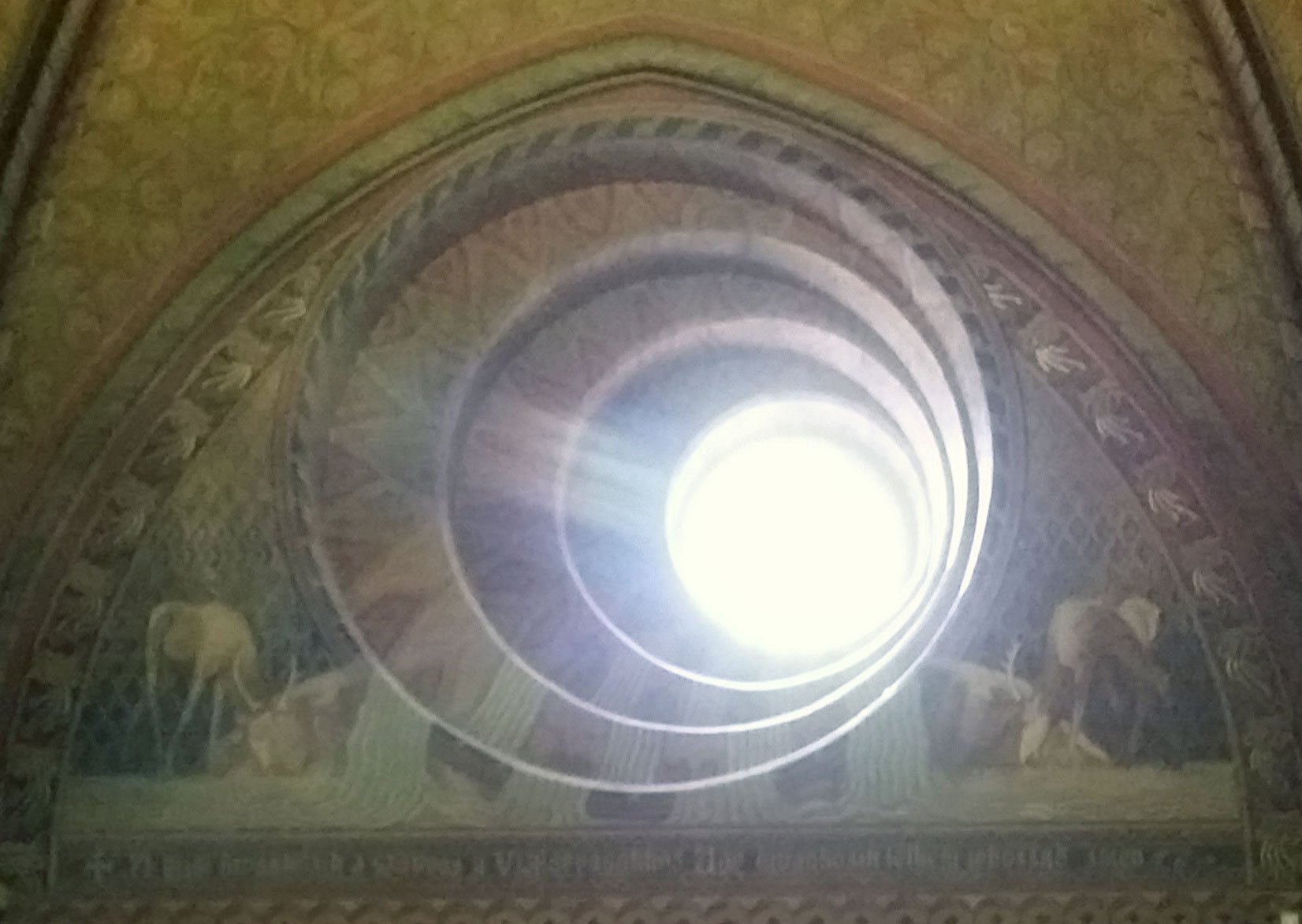 Window above Christening Fountain in Matthias Church in Budapest