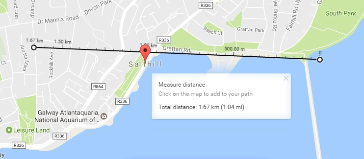 Distance estimate (credit: Google)